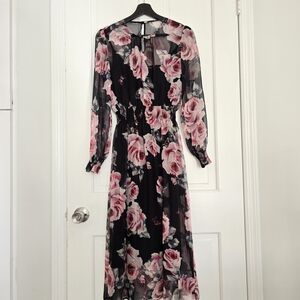Dolce & Gabbana Rose Print Silk Dress IT36 (US0 US2 XS)